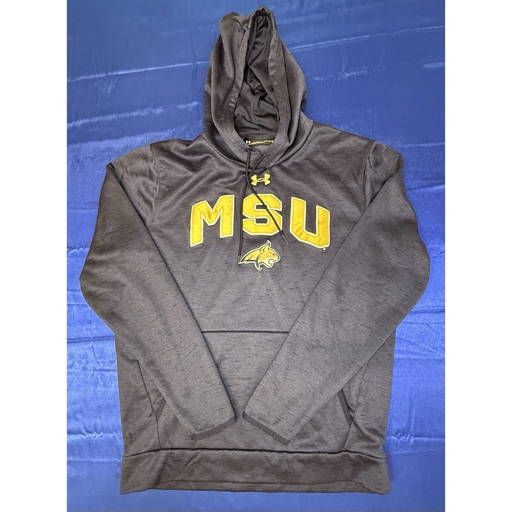 MSU Men's Large Montana State University Bobcats Under Armour Hoodie Sweatshirt